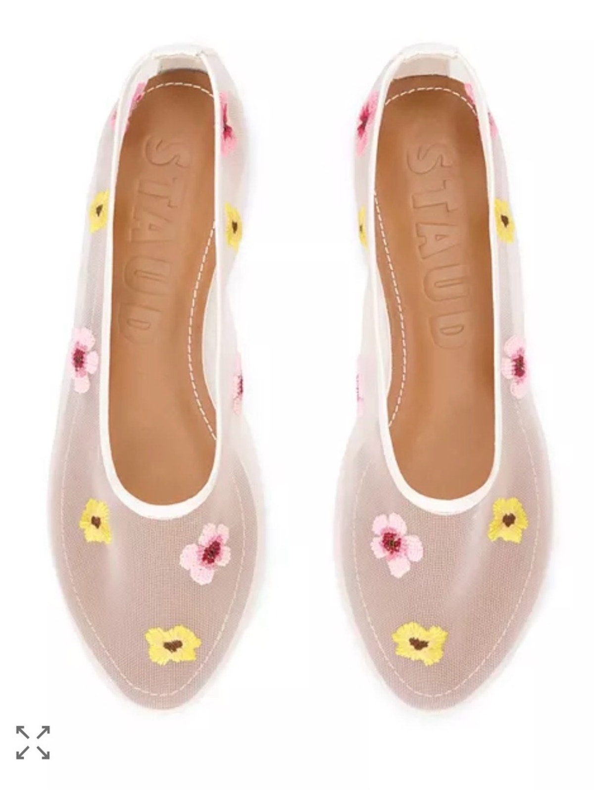 Staud Alba Ballet Flats In Floral Blossom, Nwot, Size 35.5